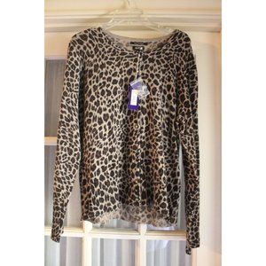 Apt. 9 100% Cashmere Animal Print Sweater XL